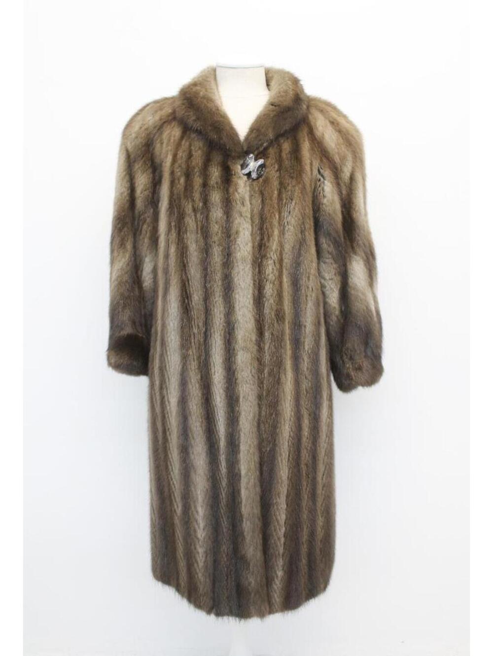 Excellent Brown Muskrat Fur Coat Jacket Women Woman Size 8-10 Medium